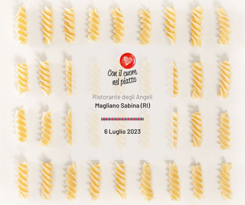 Evento solidale “Con il cuore nel piatto”, pasta Mannetti e chef stellati al Ristorante degli Angeli di Magliano Sabina (RI)